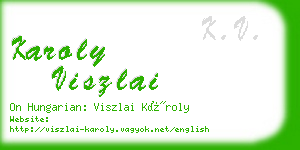 karoly viszlai business card